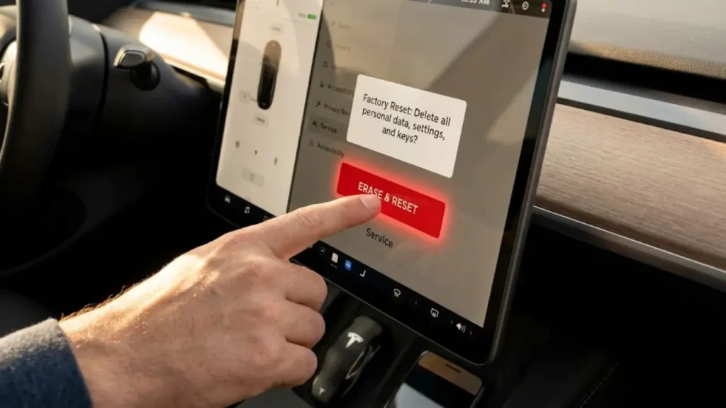 How to factory reset Tesla